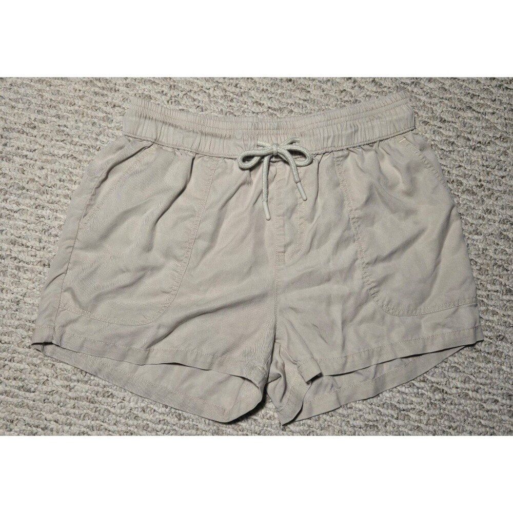 Quince Vintage Wash Tencel Utility Shorts Beige Tan Women's Medium Outdoor hike